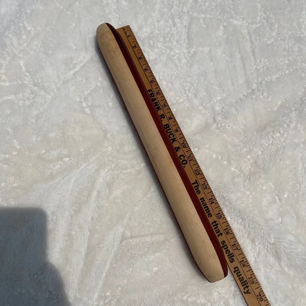Handcrafted French Rolling Pin Two Tone Hardwood Tapered Kitchen Tool 18 inch